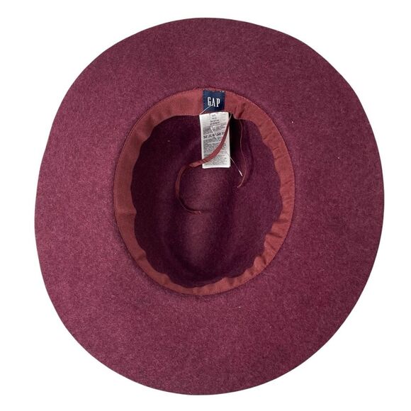 NEW GAP 100% wool fedora hat‎ Size M/L beet wine color - Picture 6 of 8